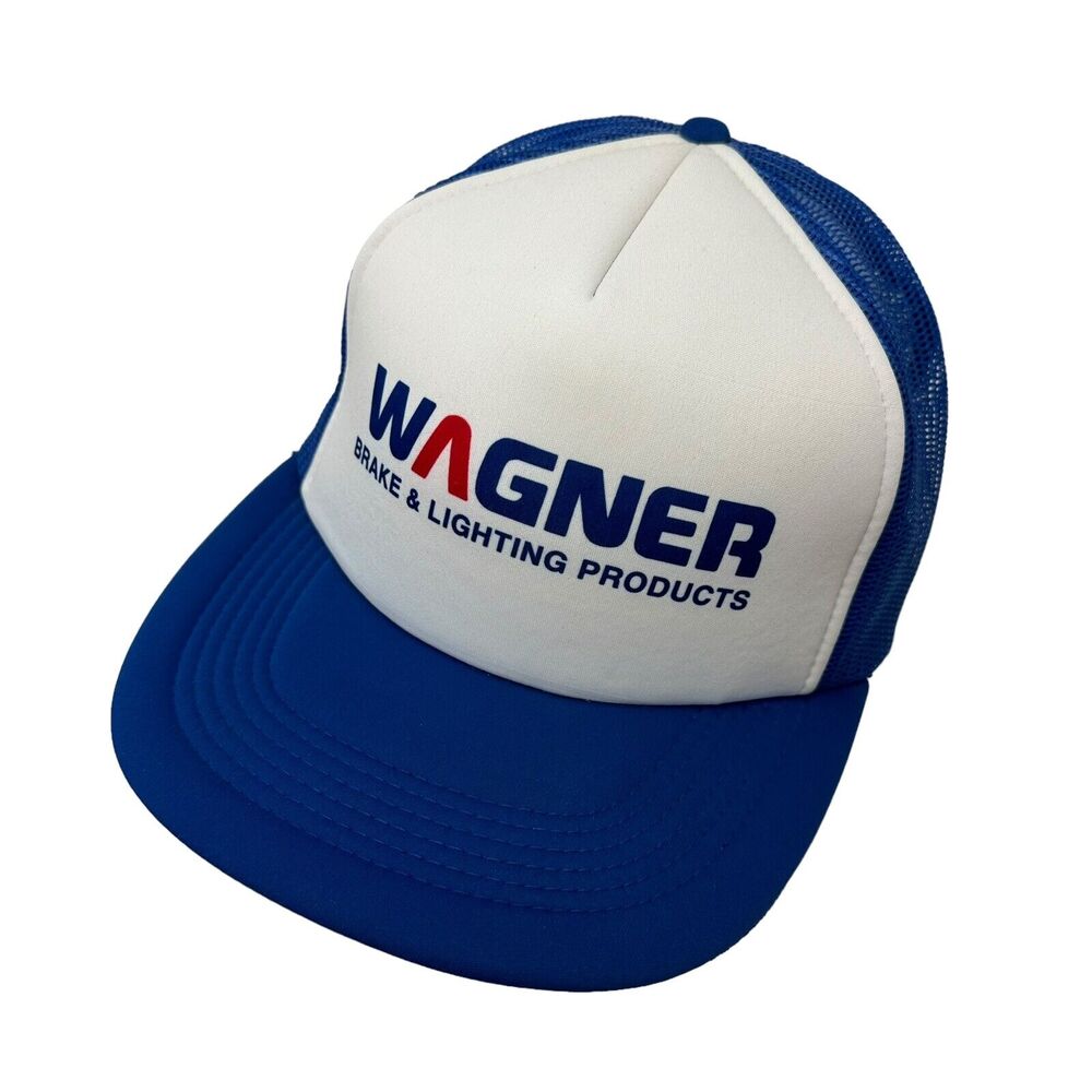 Wagner Trucker Hat Cap Blue White Brak Lighting Products Snapback Mesh Back